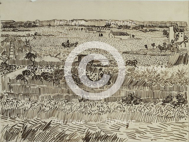 The Harvest in Provence (for Émile Bernard), 1888. Artist: Gogh, Vincent, van (1853-1890)