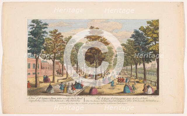 A view of St. James's Park, taken near the stable yard, London, 1751. Creator: James Smith.