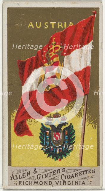 Austria, from Flags of All Nations, Series 1 (N9) for Allen & Ginter Cigarettes Brands, 1887. Creator: Allen & Ginter.