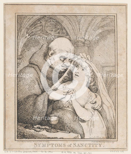 Symptoms of Sanctity, February 28, 1800., February 28, 1800. Creator: Thomas Rowlandson.