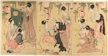 A Parody of Yuranosuke in the Pleasure Quarters..., late 18th-early 19th century. Creator: Hosoda Eishi.