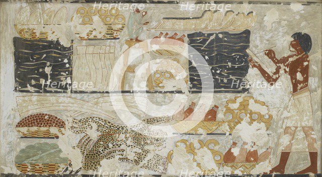 Copy of wall painting, private tomb 100 of Rekhmire, Thebes, 20th century. Artist: Anna (Nina) Macpherson Davies.