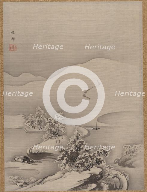 Lake and Causeway, ca. 1885-89. Creator: Hashimoto Gaho.