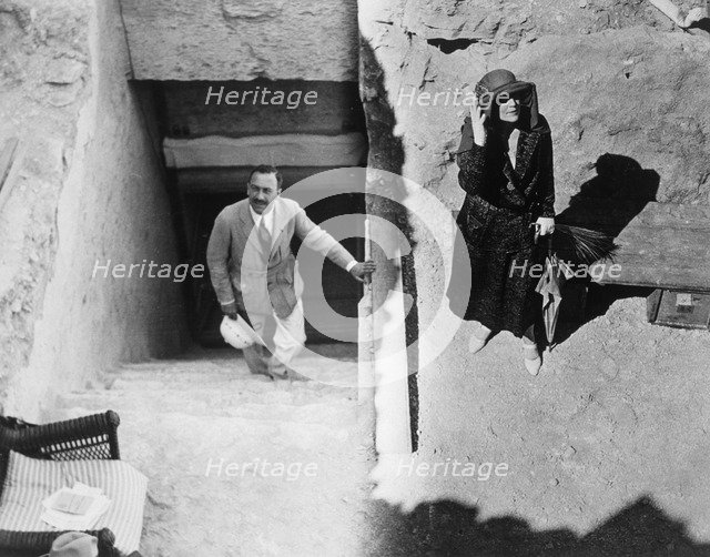 Visitors to the Tomb of Tutankhamun, Valley of the Kings, Egypt, 1923. Artist: Harry Burton