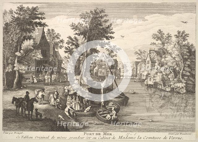 Sea Port (Port de Mer) after the painting in the collection of Madame la Comtesse de Verrue. Creator: Pierre Francois Beaumont.