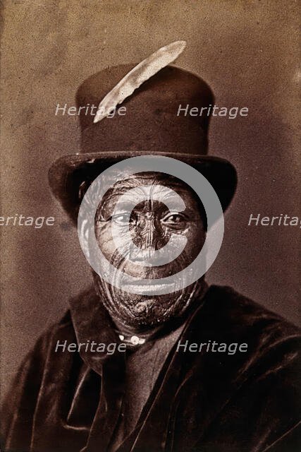 New Zealand: a Maori man, between 1800 and 1899. Creator: Unknown.