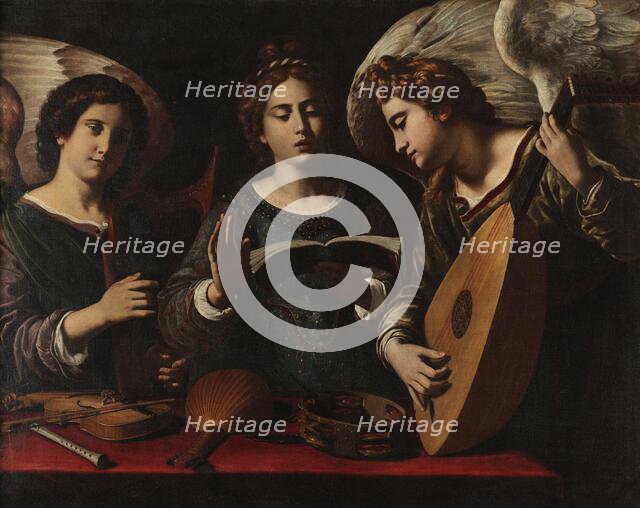 Saint Cecilia and two musician angels, Early 17th century. Creator: Gramatica (Grammatica), Antiveduto (1571-1626).