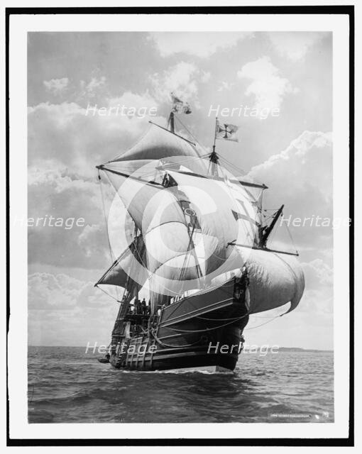 Spanish caravel Santa Maria, (c1907?). Creator: Edward H Hart.