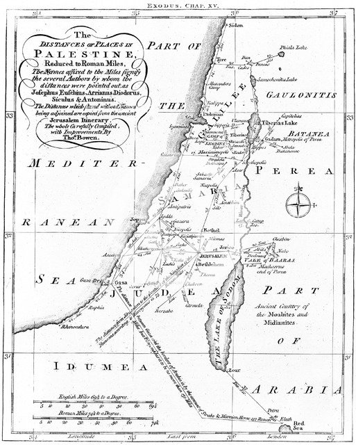 Map of Palestine based on ancient authors, c1830. Artist: Unknown