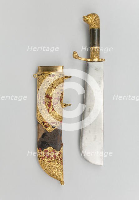 Hunting Cleaver (Waidpraxe) of Ernst August II Konstantin, Duke of Saxe-Weimar-Eisenach, 1755/58. Creator: Unknown.