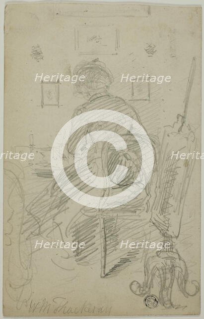 Lady Writing (Back View), n.d. Creator: William Makepeace Thackeray.