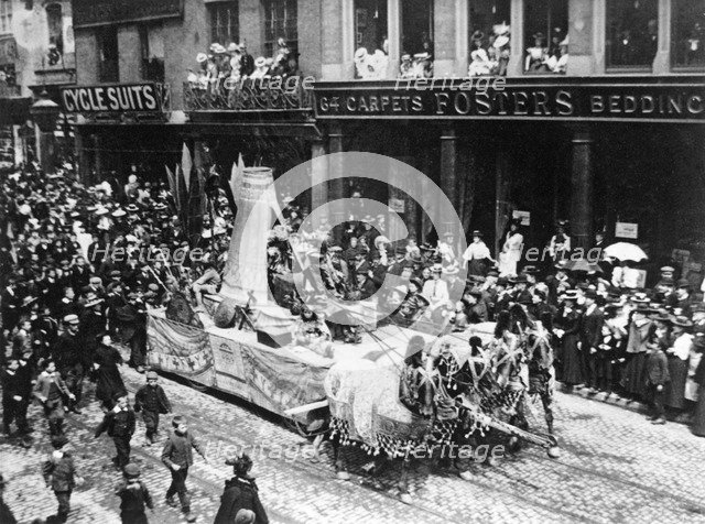 Circus procession, Long Row West, Nottingham, Nottinghamshire, c1895. Artist: AW Bird