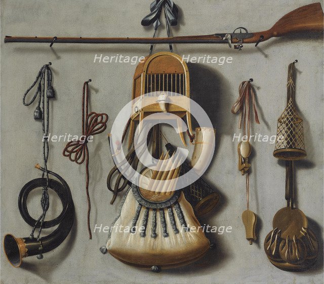 Still-Life with Hunting Equipment. Artist: Leemans, Johannes (1633-1688)