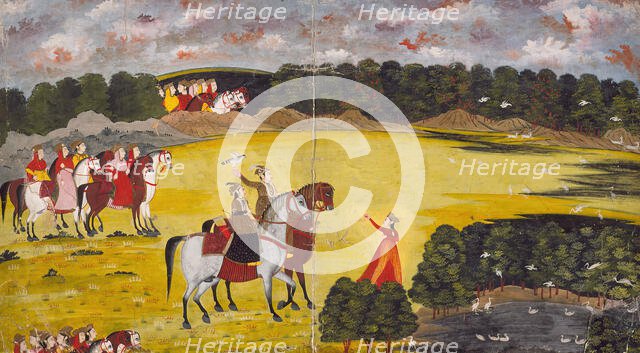 A Prince with a Hawk and Ladies Hunting, between 1750 and 1775. Creator: Unknown.