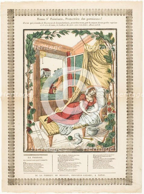 Bonne Ste. Fainéante, Protectrice des paresseuses!, n.d. Creator: Francois Georgin.