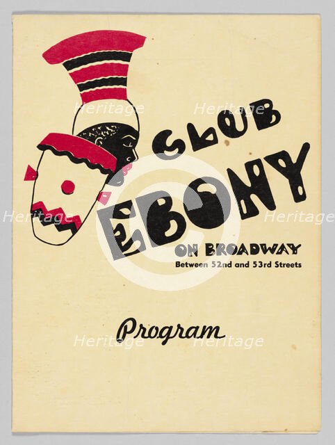 Programme for Club Ebony, 1947-1948. Creator: Unknown.