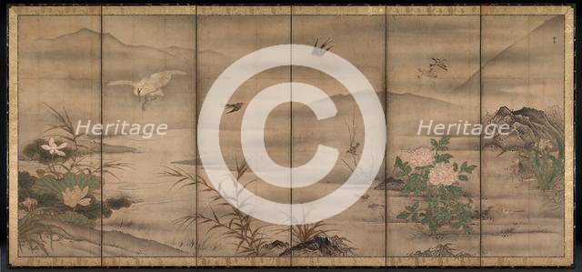 Birds and Flowers in a Landscape of the Four Seasons, second half of the 1500s. Creator: Sessh? T?y? (Japanese, 1420-1506), follower of.