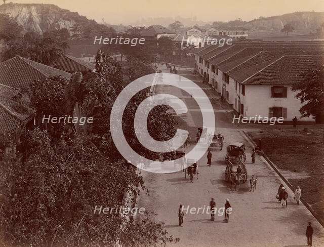 View of the Main Road, Singapore, 1860s-70s. Creator: Unknown.
