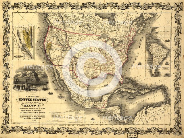 Map of the United States, the British provinces, Mexico &c., 1849. Creator: John M. Atwood.