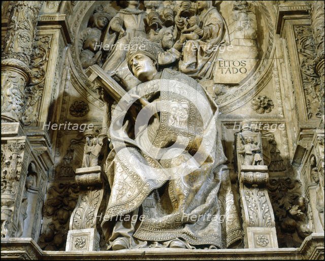 Sepulcher of Alonso de Madrigal 'El Tostado (1455 - 15 ??) in the Cathedral of Avila. Creator: Zarza, Vasco de la (    - 1524).