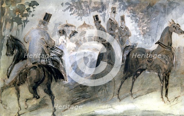 'The Elegant Horse and Riders', c1822-1892. Artist: Constantin Guys