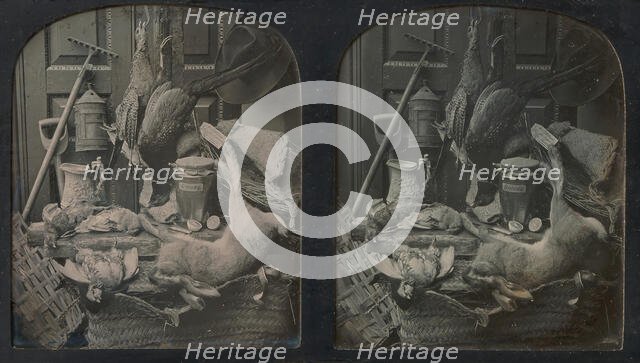 Still-life of Game with Rake and Onion Jar, 1854 or later. Creator: Thomas Richard Williams.