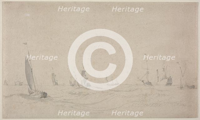 Shipping on a Rough Sea, 1665?. Creator: Willem van de Velde (Dutch, c. 1611-1693).