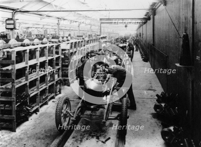 Assembly line of the Morris Bullnose, Cowley, Oxfordshire, 1925. Artist: Unknown