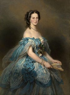 Portrait of Grand Duchess Alexandra Iosifovna of Saxe-Altenburg (1830-1911), 1859. Creator: Winterhalter, Franz Xavier (1805-1873).