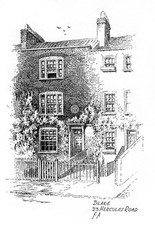 William Blake's house, 23 Hercules Road, London, 1912.Artist: Frederick Adcock