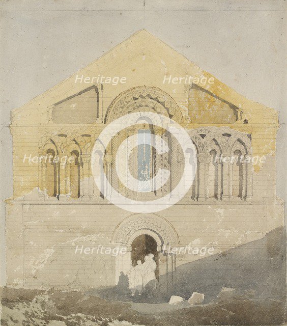 West Front of Castle Rising Church, Norfolk, early 19th century. Artist: John Sell Cotman.