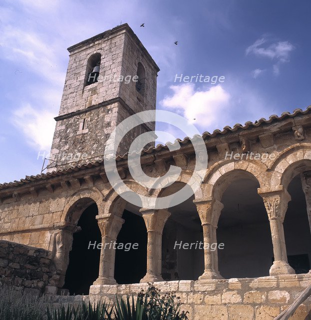 Detail of the arches of the narthex of the church of Santa Cristina in Barca (Soria).