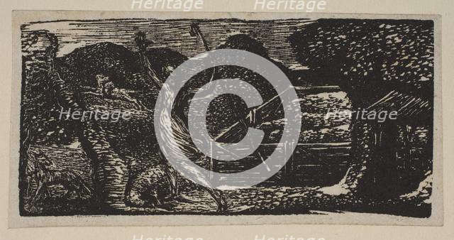 Shepherd Chases Away a Wolf, from Thornton's Pastorals of Virgil, 1821. Creator: William Blake.