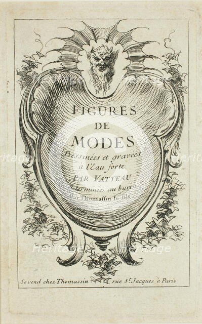 Title Page, from Figures de modes, c. 1710. Creator: Jean-Antoine Watteau.