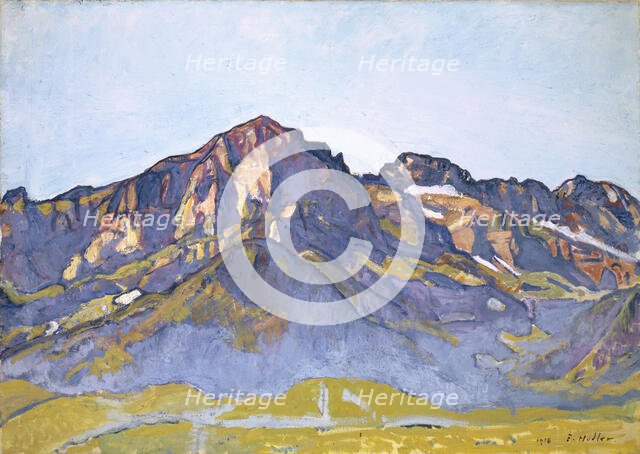 The Dents Blanches at Champéry in the Morning Sun, 1916. Creator: Hodler, Ferdinand (1853-1918).