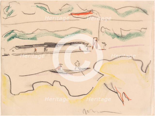 Elbe Landscape Near Dresden, 1909. Creator: Ernst Kirchner.