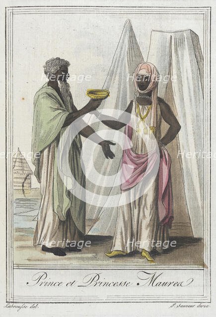 Costumes de Différents Pays, 'Prince et Princesse Maurea', c1797. Creators: Jacques Grasset de Saint-Sauveur, LF Labrousse.