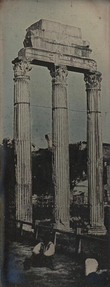 Northwest Façade, Temple of Castor and Pollux, Rome, 1842. Creator: Joseph Philibert Girault De Prangey.