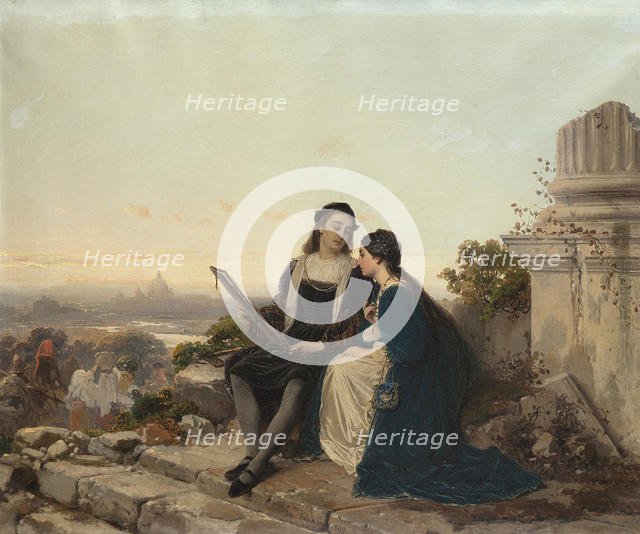 Raphael and Fornarina, 1869. Creator: Induno, Gerolamo (1825-1890).