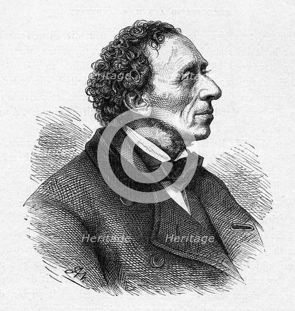 Portrait of Hans Christian Andersen (1805-1875), c. 1850. Creator: Anonymous.