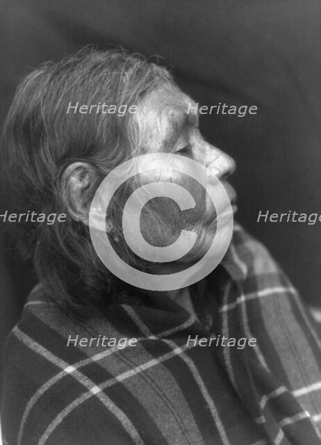 Chinook female profile, 1910, c1910. Creator: Edward Sheriff Curtis.