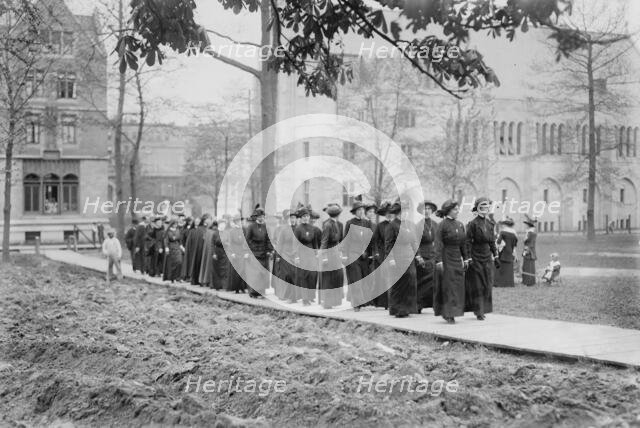Procession of Deaconesses and Candidates, Cathedral, 1914. Creator: Bain News Service.
