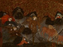 Mythological Scene with Hermes (Hermes Stealing the Apollo's Herd?)-Fragment..., end of 14th cent. Creator: Master of Charles of Durazzo.