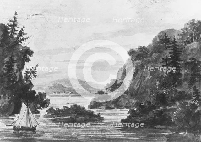 View on the Hudson River (Copy after Engraving by Weld and S. Springsguth..., 1811-ca. 1813. Creator: Pavel Petrovic Svin'in.
