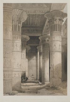 Egypt and Nubia, Volume I: View Under the Grand Portico of the Temple, Philae, 1846. Creator: Louis Haghe (British, 1806-1885); F.G.Moon, 20 Threadneedle Street, London.