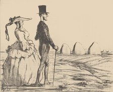 Croquis d'Eté - Parisiens à la Campagne, 1857. Creator: Honore Daumier.