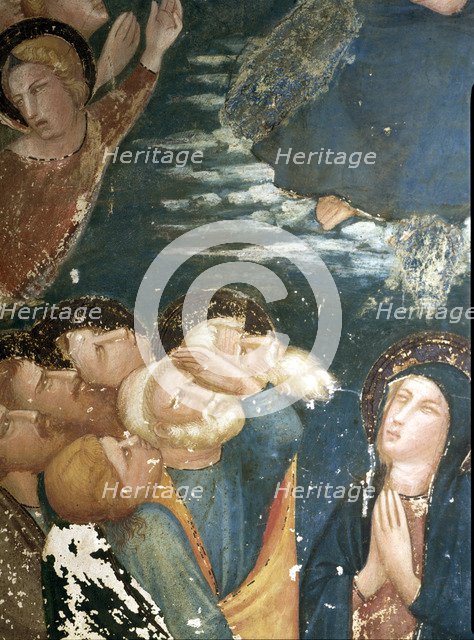  'Ascension of Jesus into heaven surrounded by the apostles and the Virgin Mary', detail of the p…