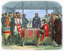 King John signing the Magna Carta at Runnymede, Surrey, 15 June 1215 (1864). Artist: Unknown
