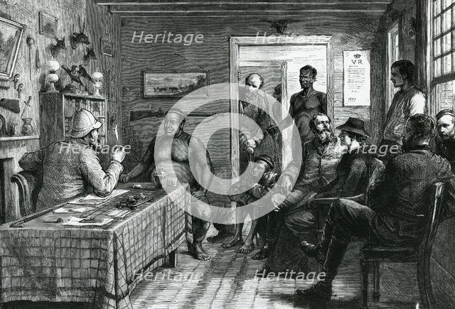 Peace negotiations in Africa,1879. An interview with Oham, Cetawayo's brother. Creator: Unknown.