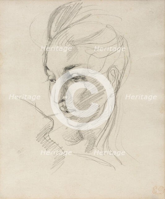 Head of Liberty, between early and mid-19th century. Creator: Eugene Delacroix.